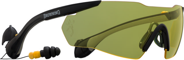 BR Skytebrille m/øreplugg - Sound Shield, Gul