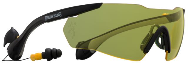 BR Skytebrille m/øreplugg - Sound Shield, Gul